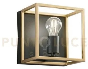 Applique a parete kimera nera e oro satinato 1 luce attacco e27 20x...