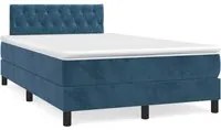 Letto a Molle Materasso e LED Blu Scuro 120x190 cm in Velluto 3270175