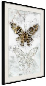 Poster  Butterfly Fossils  Cornice Quadri Cornice nera con pass-partout, Larghezza x Altezza Home decor 40x60