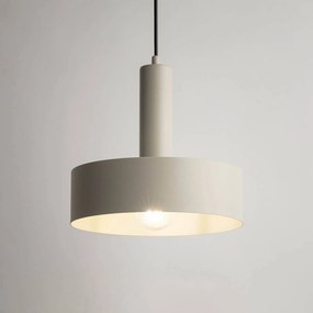 SIGMA Lampada a sospensione Vitrum rotonda, taupe, cilindrica, Ø 27 cm