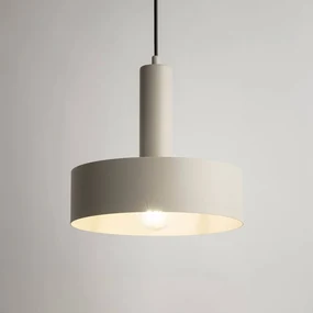 SIGMA Lampada a sospensione rotonda Vitrum, tortora, cilindrica, Ø 27 cm
