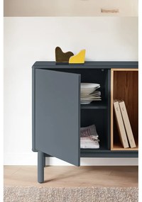 Cassettiera bassa grigio scuro 137x76 cm Corvo - Teulat