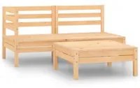 Set Divani da Giardino 3 pz in Legno Massello di Pino 806597