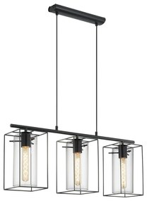 Lampadario Moderno Loncino nero 3x E27 EGLO