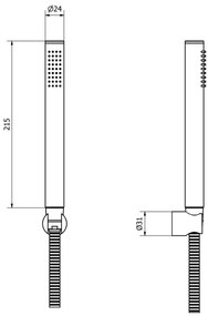 Set doccetta stick tondo con supporto doccia a muro in ottone cromo 03221 Jabil