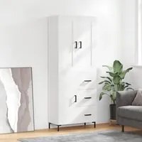 Credenza Bianco Lucido 69,5x34x180 cm in Legno Multistrato 3199811