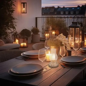 Brilo - Lampada da tavolo ricaricabile LED dimmerabile per esterni KANEA LED 1,5W/5V IP44 1200 mAh beige