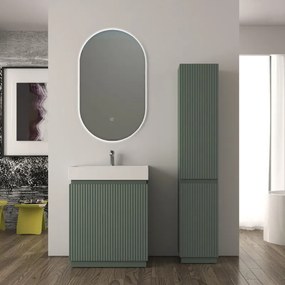 Mobile da bagno sottolavabo Cortina L70 X P45 X H 79cm, cannettato, verde opaco