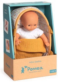 Mini Pomea - bambola Sasha in cestino trapuntato