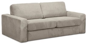 Divano marrone chiaro allungabile con rivestimento in velluto a coste 195 cm Nona – Makamii