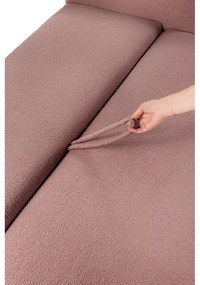 Divano in rosa chiaro allungabile con rivestimento in bouclé 247 cm Quinoa – Bonami Selection