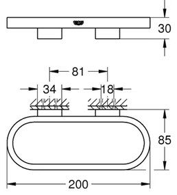 GROHE 41035000 - Porta asciugamani SELECTION 200 mm cromo lucido