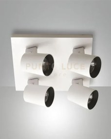 Modo  spot bianco 4 luci alluminio spazzolato orientabile  attacco ...