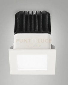 Quito faretto incasso quadro bianco 6,2x6,2cm c/dri 12w 3000k 1150lm