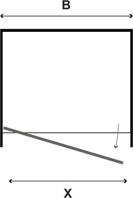 Porta doccia 70 cm battente con profili neri e serigrafia nera NICO-B3000 - KAMALU