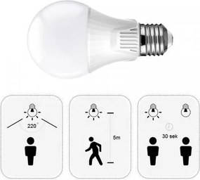 Lampadina LED con sensore E27/9W/230V 6500K
