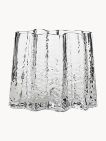 Vaso in vetro soffiato con superficie strutturata Gry, alt. 19 cm