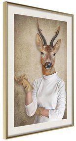 Poster  Animal Alter Ego: Capreolus  Cornice Quadri Cornice d'oro con passe-partout, Larghezza x Altezza Home decor 30x45