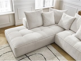 Divano angolare beige (penisola a sinistra/a L) con rivestimento in ciniglia Whesley – Bobochic Paris