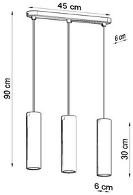Lampadario a sospensione con filo LUVO 3xGU10/40W/230V