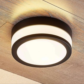 Plafoniera Flavi Lindby, dimmerabile, Nero, Bagno, Metallo, Moderno, Plafoniera
