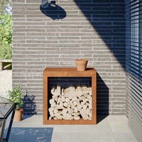 Portalegna 60x40x60 Cm İn Acciaio Corten /