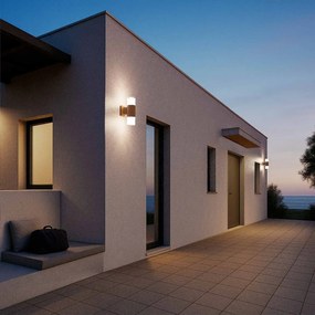 Applique Cilindrica Bidirezionale Corten IP54 con 2 basi GU10