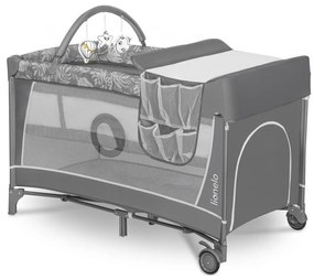 Lionelo - Lettino da viaggio FLOWER Grigio Pietra