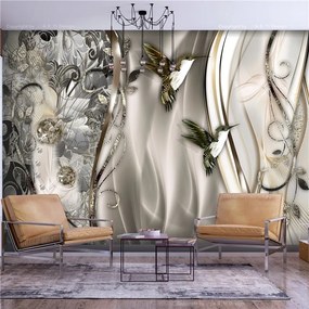 Fotomurale  Hummingbirds on the Wave (Brown)  Colore Grigio, Dimensioni e Misure 150x105