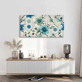 Quadro su tela – Combinazione di fiori e geometria