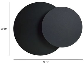 Applique da Parete Circle Nera, Luce Indiretta, Base G9 Colore del corpo Nero