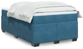 Giroletto A Molle Con Materasso Blu Scuro 120x190 Cm İn Velluto /