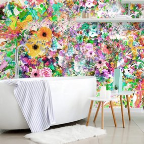 Carta da parati – Fiori multicolori