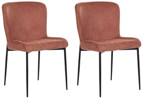 Set di 2 sedie tessuto marrone ADA Beliani