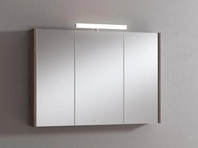 Pensile con luce Akira rovere scuro L 100 x H 70 x P 15.5 cm