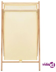vidaXL Portabiancheria in Legno di Cedro e Tessuto Beige 42x41x64 cm