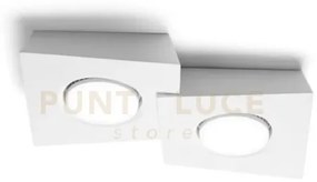 Anchise lampada da soffitto 2 luce in gesso bianco attacco gx53 l.3...