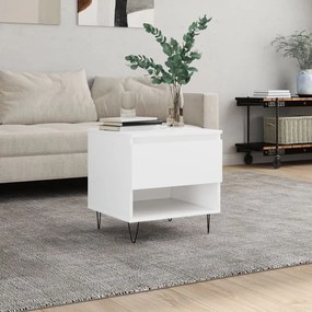 Tavolino da salotto bianco 50x46x50 cm in legno multistrato