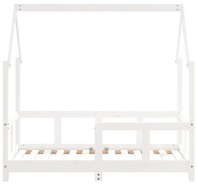 Giroletto per bambini bianco 70x140cm in legno massello di pino