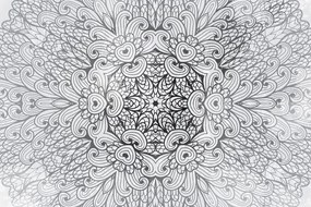 Stampa su tela – Mandala etnica in bianco e nero