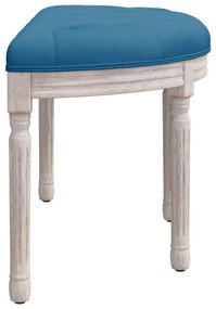 Panca blu 81,5x41x49 cm in velluto