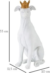 Cane Con Corona Bianco Cm 20X12,5X33