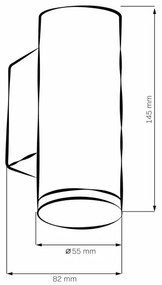 Faretto da muro per bagno TURYN 1xGU10/10W/230V IP44 nero