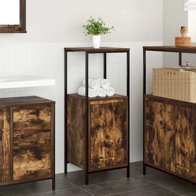 Mobile Da Bagno Con Ripiani Rovere Fumo 36x35x95 Cm /