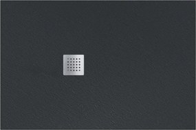Piatto doccia in resina Strato nero L 180 x L 100 x H 3.2 cm effetto pietra