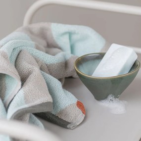 Asciugamano in spugna in cotone organico color menta 70x133 cm Diagonal - Mette Ditmer Denmark