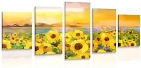 Quadri 5 pezzi – Campo di girasoli