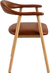Sedia da pranzo marrone cognac/di colore naturale in similpelle Addi – Actona