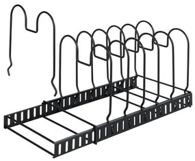 WENKO 53149100 - Porta coperchi e padelle 18x18 cm nero