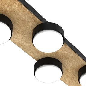 Plafoniera SEMA 4xGX53/15W/230V nero/marrone/quercia